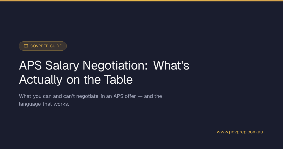 GovPrep | APS Salary Negotiation: What's Actually on the Table